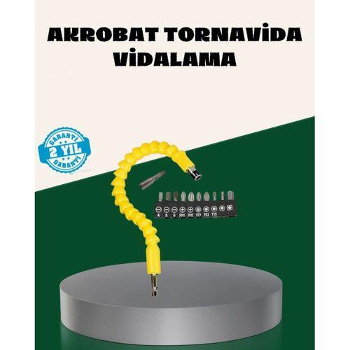 12 Parça Akrobat Bits Seti Çok Amaçlı Vidalama Dayanıklı Çelik