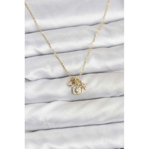 Pirinç Gold Renk Minimal Charmlı Kadın Kolye