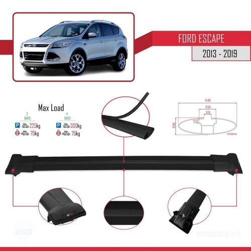 Ford Escape 2013-2019 Arası ile Uyumlu FLY Model Ara Atkı Tavan Barı SİYAH 3 ADET BAR