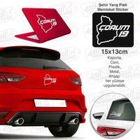 Çorum İli 19 Plaka Kodu Memleket Yarış Pisti Beyaz Sticker - Oto Araba Etiket, Aksesuar, Tuning