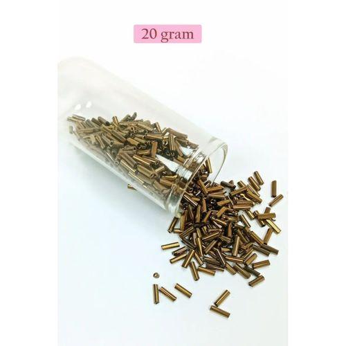 Uzun Boru Kesme Boncuk Çap 2mm Uzunluk 10 mm - 4 Renk - Toplam 80 Gram - BNC432