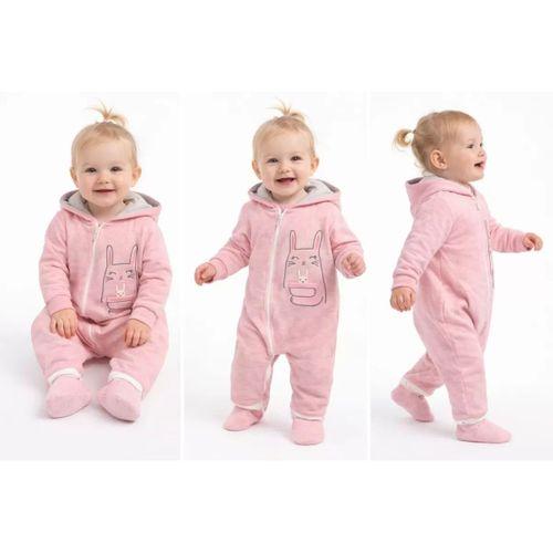 6/12 Ay Kapşonlu Fermuarlı Bebek Tulumu