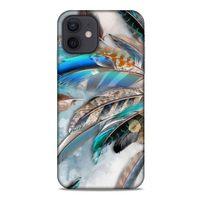 Apple iPhone 12 Kılıf Desenli Özel Seri Tüyler (30) Silicone Case