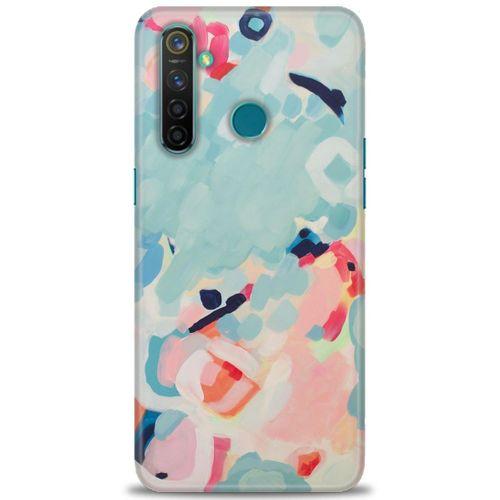Realme 5 Pro Kılıf HD Baskılı Kılıf - Mavi + Tam Ekran Koruyucu