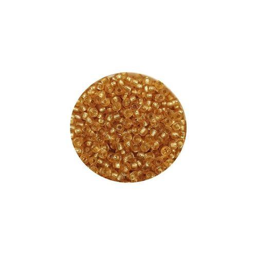 Dökme Cam Kum Boncuk (11/0) 2 mm - 60 Gram -  Şeffaf Altın - BNC062
