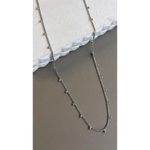 Boncuklu Zincir Kolye - Gümüş