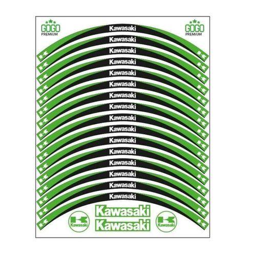 SEVGENT Skm Yeşil Siyah Kawasaki Uyumlu Reflektörlü 1 Set Jant Şeridi