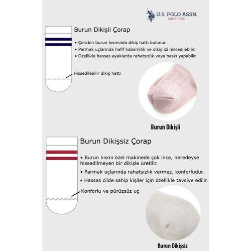 U.S.Polo Kız Bebek Çorap USB2208 Pudra Ekru Somon