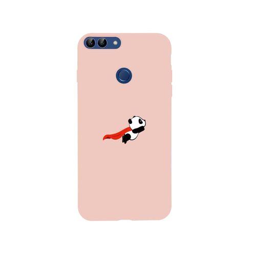 Huawei Psmart (2018) Uçan Panda Premium Silikonlu Pembe Telefon Kılıfı