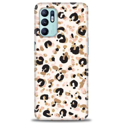 Oppo Reno 6 Kılıf HD Baskılı Kılıf - Leopar + Tam Ekran Koruyucu
