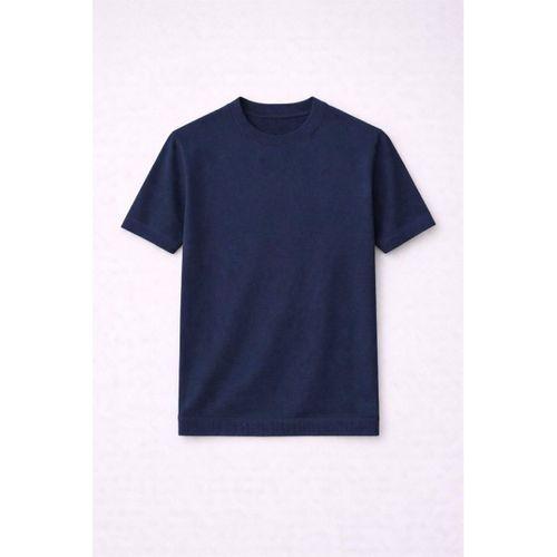 Kwon Bisiklet Yaka Basic Kısa Kollu İnce Triko Erkek T-Shirt - Lacivert