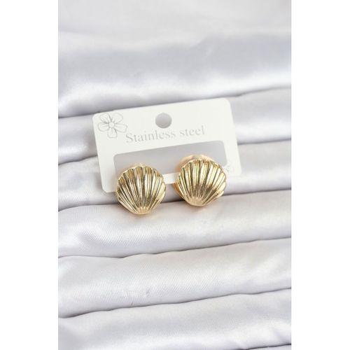 316L Çelik Gold Renk Deniz Kabuğu Model Kadın Küpe