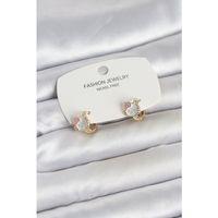 Kitty Model Gold Renk Pirinç Çocuk Küpe