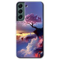 MRCİLETİSİM Samsung Galaxy S22 Plus Kılıf HD Desen Baskılı Arka Kapak + Temperli Cam - Wash Red Wall