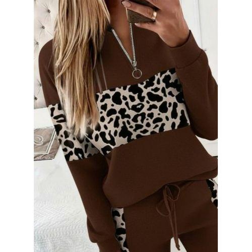 Kadın Uzun Kollu Fermuarlı Karışık Desenli Viskon Iki Iplik Bluz Ve Pantolon Ikili Takım