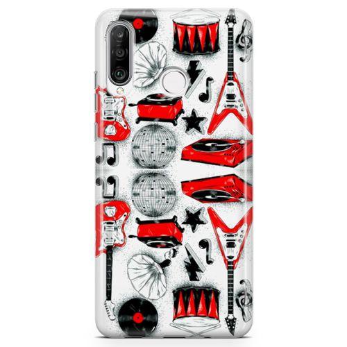 Huawei P30 Lite Kılıf Elektro Gitar Bateri Arka Kapak Koruma Desenli Full Koruyucu