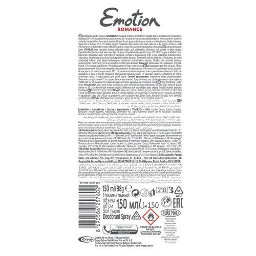 Emotion Romance Kadın Vegan Deodorant 150 Ml Hızlı Kurur, Leke Bırakmaz