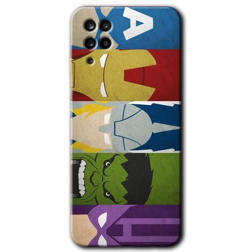 MRCİLETİSİM Samsung Galaxy M12 Kılıf HD Desen Baskılı Arka Kapak + Temperli Cam - Avengers-1