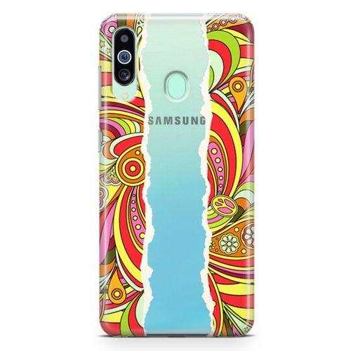 Samsung Galaxy A60 Kılıf Şal Fular Arka Kapak Koruma Desenli Full Koruyucu