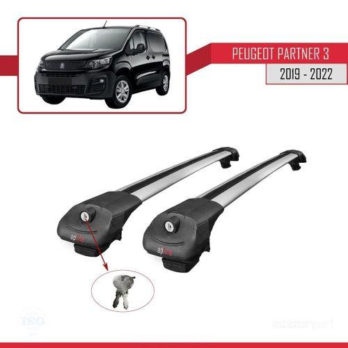 Peugeot Partner 2019-2022 Arası ile uyumlu ACE-1 Ara Atkı Tavan Barı GRİ