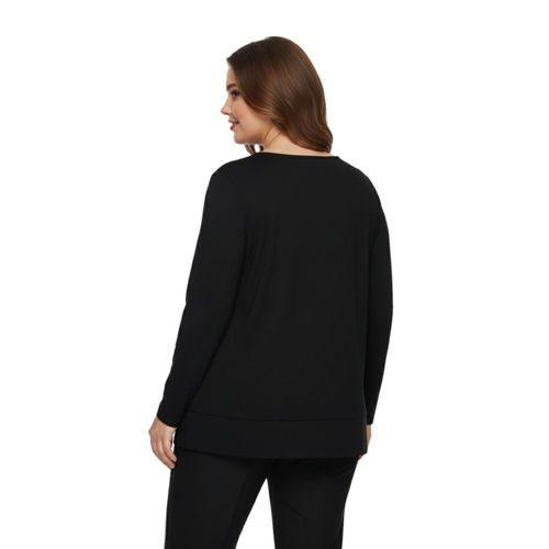 Kadın Siyah V Yaka Taşlı Bluz BGL-ST05148