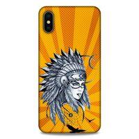 Lopard Apple iPhone XS Max Uyumlu Kılıf Tattoo's (45) Liquid Air Kılıf Kızılderili Dövmesi