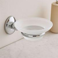 Banyo Katı Sabunluk - Plastik, Krom Metal Tutacaklı