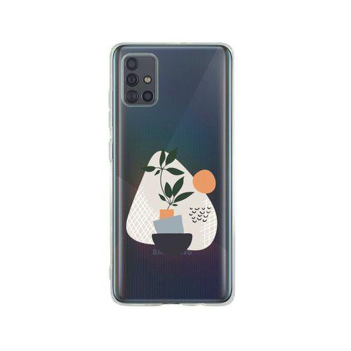Samsung A71 Bitki Art Tasarımlı Premium Şeffaf Silikon Kılıf