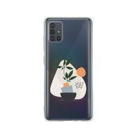 Samsung A71 Bitki Art Tasarımlı Premium Şeffaf Silikon Kılıf