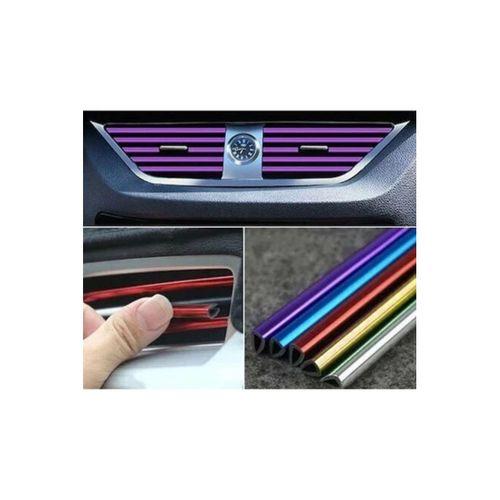 Araç İçi Klima Izgara Hava Çıkış Dekoratif Şeritler Klima Şerit MOR ( 10 Adet )