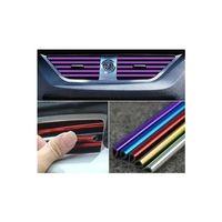 Araç İçi Klima Izgara Hava Çıkış Dekoratif Şeritler Klima Şerit MOR ( 10 Adet )