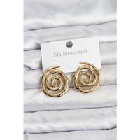 316L Çelik Gold Renk Sarmal Model Kadın Küpe