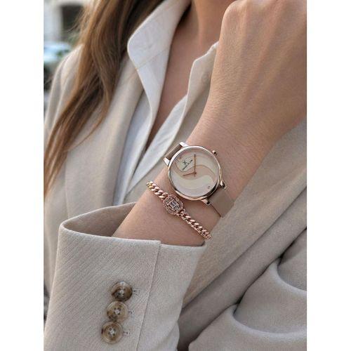 Daniel Klein Deri Kordonlu 2 Yıl Garantili 3 Atm Suya Dayanıklı Kadın Kol Saati+Bileklik BD.12559.5