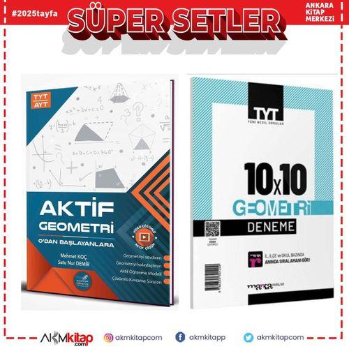 Aktif TYT AYT Geometri 0 dan Başlayanlara ve Marka Geometri Deneme Seti 2 Kitap