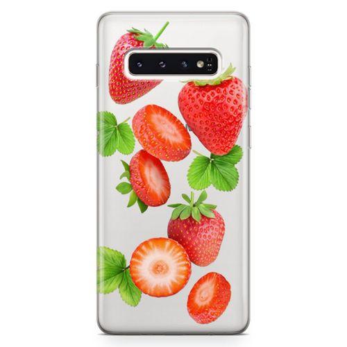 Samsung Galaxy S10 Kılıf Çilek Reçeli Arka Kapak Koruma Desenli Full Koruyucu