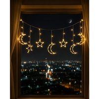 Led Işıklı Ay Yıldız Ramazan Dekoru İç Mekan Süsleme Aydınlatması