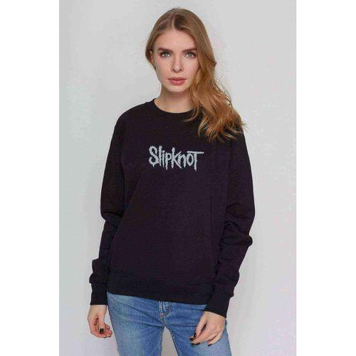 Slipknot Logo Baskılı Siyah Kadın Sweatshirt