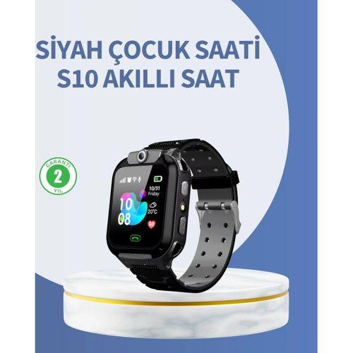 S10 Siyah Akıllı Çocuk Saati Anlık Konum Takibi Ve Rota Geçmişi