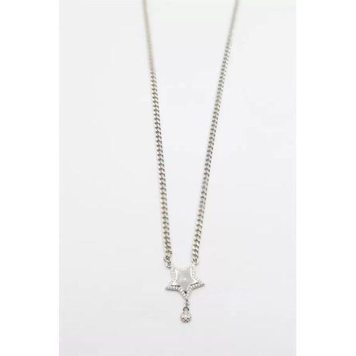 Taşlı Yıldız Vip Kolye - Gümüş