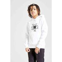 Army Logo Hit GöğüsBaskılı Unisex Çocuk Kapüşonlu Beyaz Sweatshirt