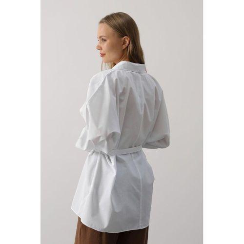 Kuşak Detaylı Tunik Gömlek - Beyaz