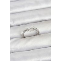 Kelebek Model Gümüş Renk Pirinç Kadın Yüzük