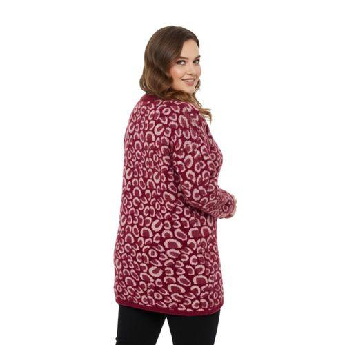 Kadın Leopar Desen Oversize Kazak 140116 BGL-ST04081