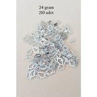 Oya Abiye Bileklik Kolye Pleksi Metalik Plastik Pul Gümüş Renk 24 gram 210 adet - BNC573