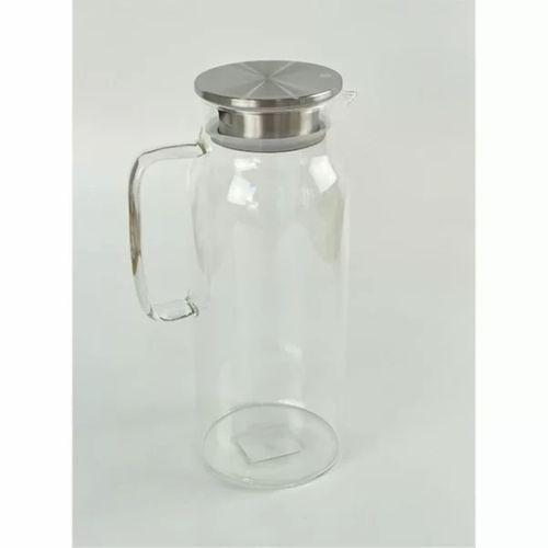 1500 Ml Borosilikat Cam Su Sürahisi - Metal Kapaklı Ve Isıya Dayanıklı