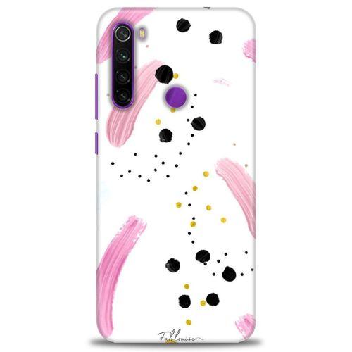 Xiaomi Redmi Note 8 Kılıf HD Baskılı Kılıf - Pembe ve Benekler + Tam Ekran Koruyucu