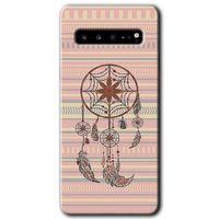 Samsung Galaxy S10 Plus HD Baskılı Kılıf + 9D Tam Ekran Koruyucu - Mandala Retro