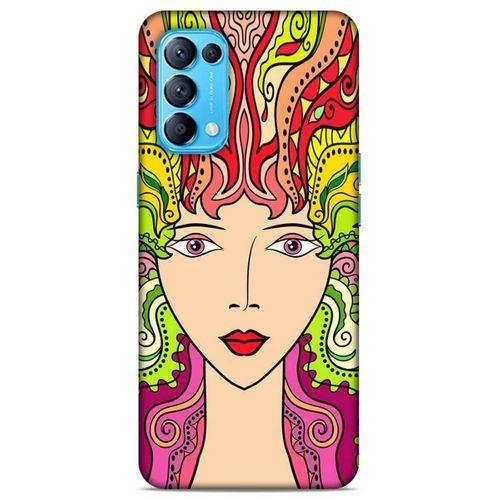 Lopard Oppo Reno 5 5G Uyumlu Kılıf Sürreal Yüzler ♀ (42) Rugged Armor Kılıf Desenli