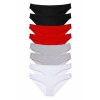 8 adet Süper Eko Set Likralı Kadın Slip Külot Siyah Kırmızı Gri Beyaz