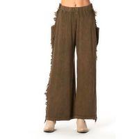 Beli Lastikli Aylin Sonbahar ve Kışlık Uzun Cepli Triko Pantolon Kahve Khv